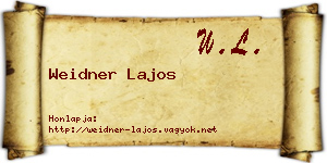 Weidner Lajos névjegykártya